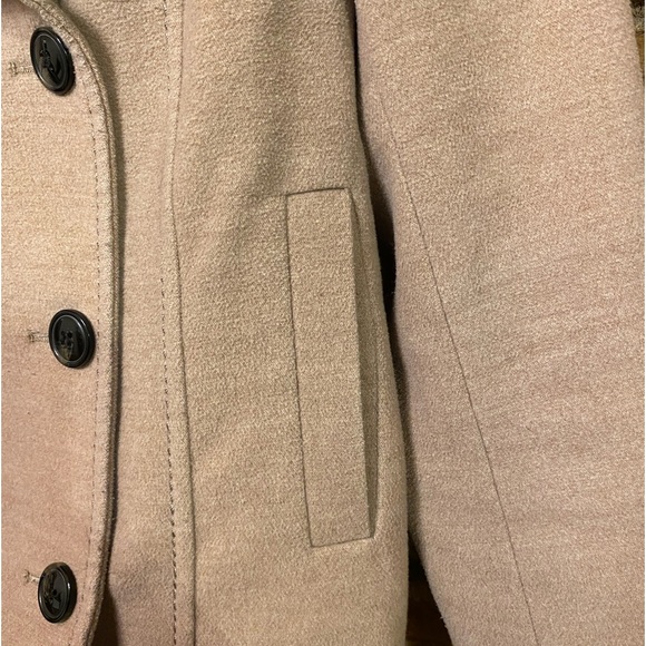 H&M tan dress pea coat size 8 - Picture 5 of 12